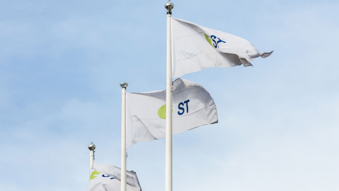 Sadales tīkls karogi uz mastiem