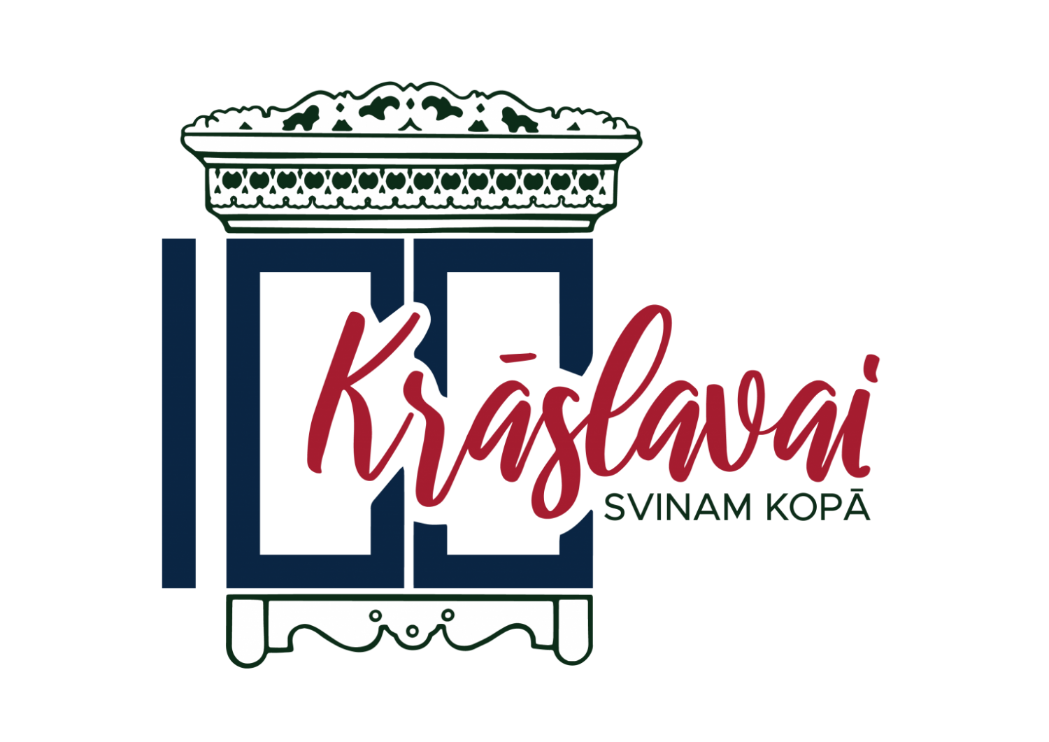 Logo "Krāslavai 100" ar uzrakstu "SVINAM KOPĀ"