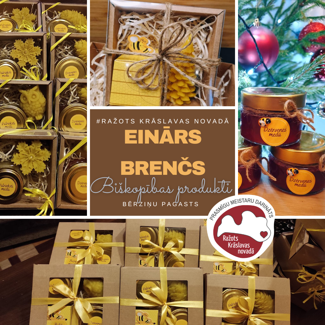 Einārs Brenčs, medus, bišu maize, vaska sveces