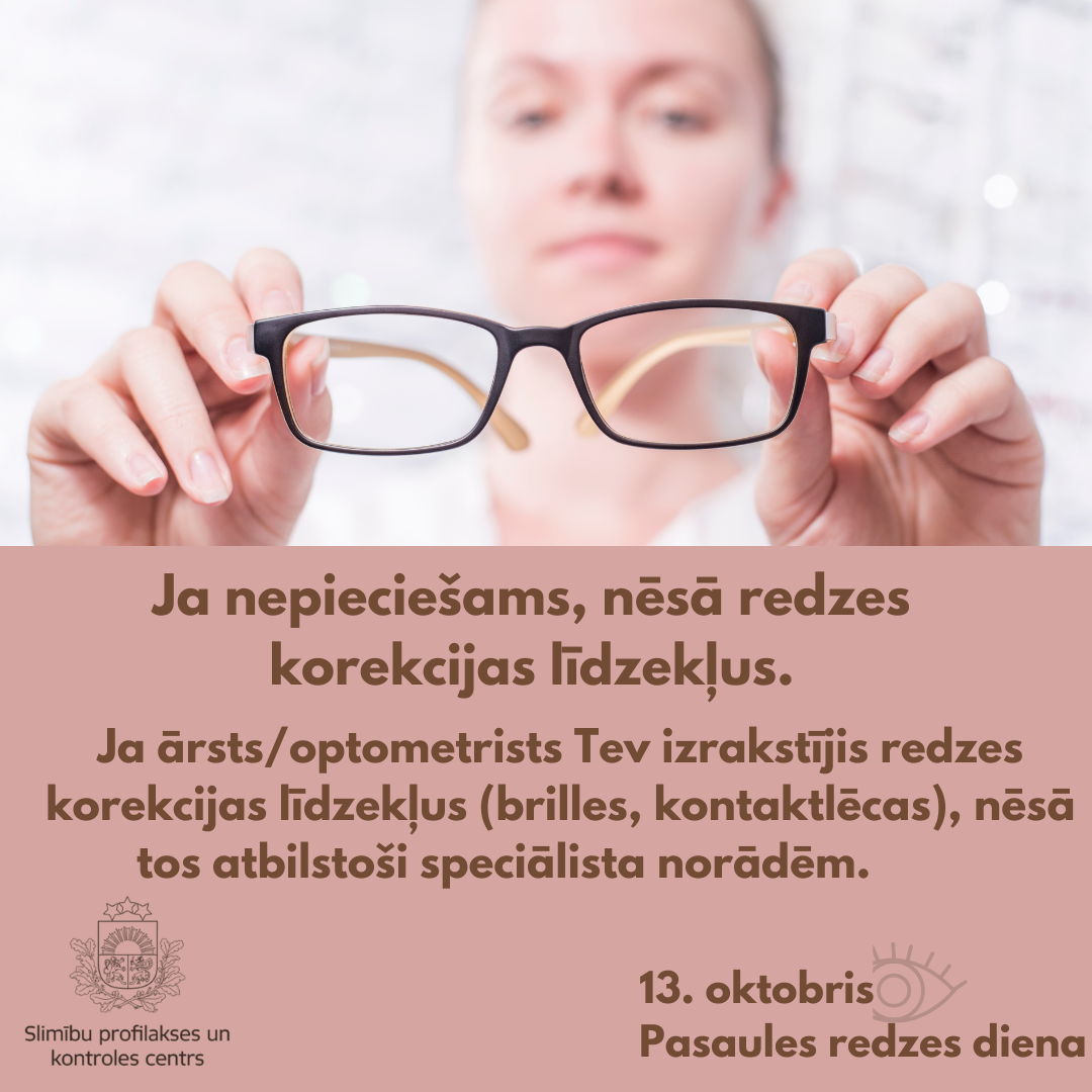 Ja nepieciešams, nēsā redzes korekcijas līdzekļus