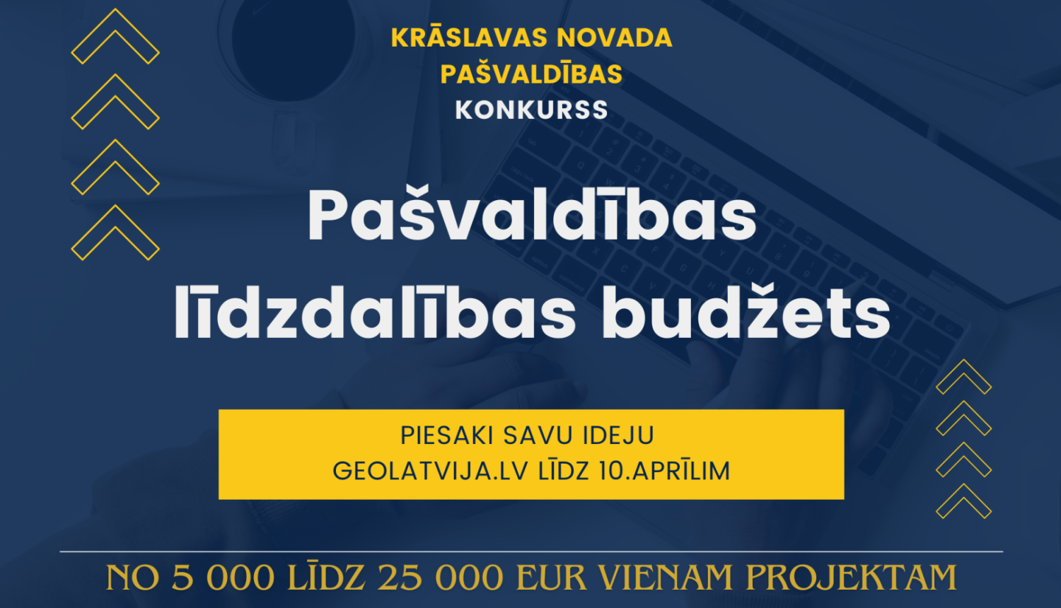 Cilvēks strādā ar datoru. Projekta vizuālis.