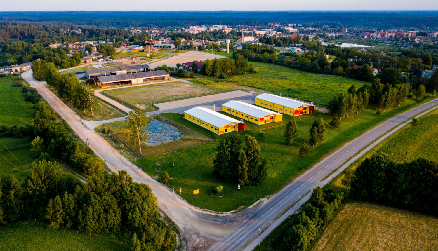 Indras iela, Krāslava, skats no drona lidojuma