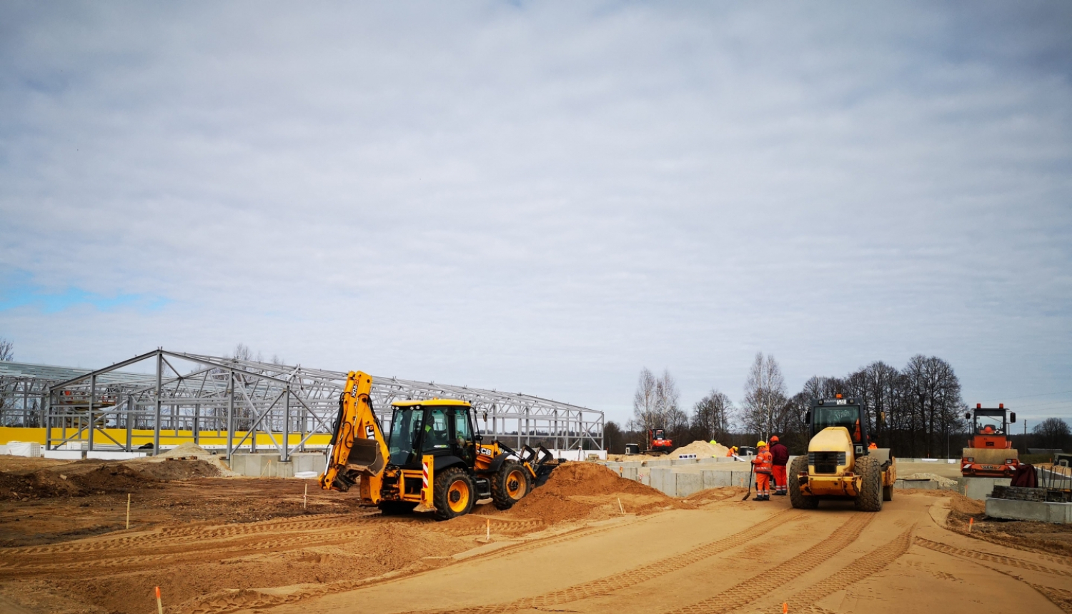 Indras ielas ražošanas zonas būvniecības process