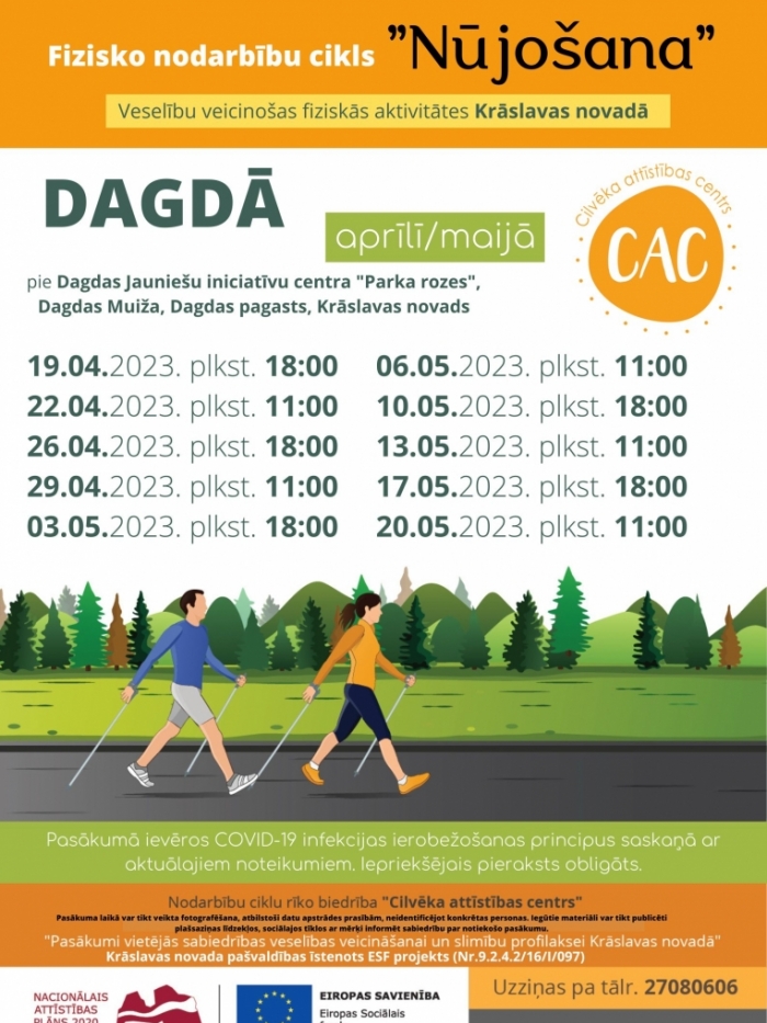 Fizisko nodarbību cikls "Nūjošana" Dagdā