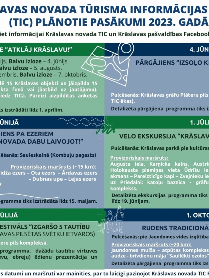 Krāslavas novada Tūrisma informācijas centra pasākumu plāns 2023. gadā