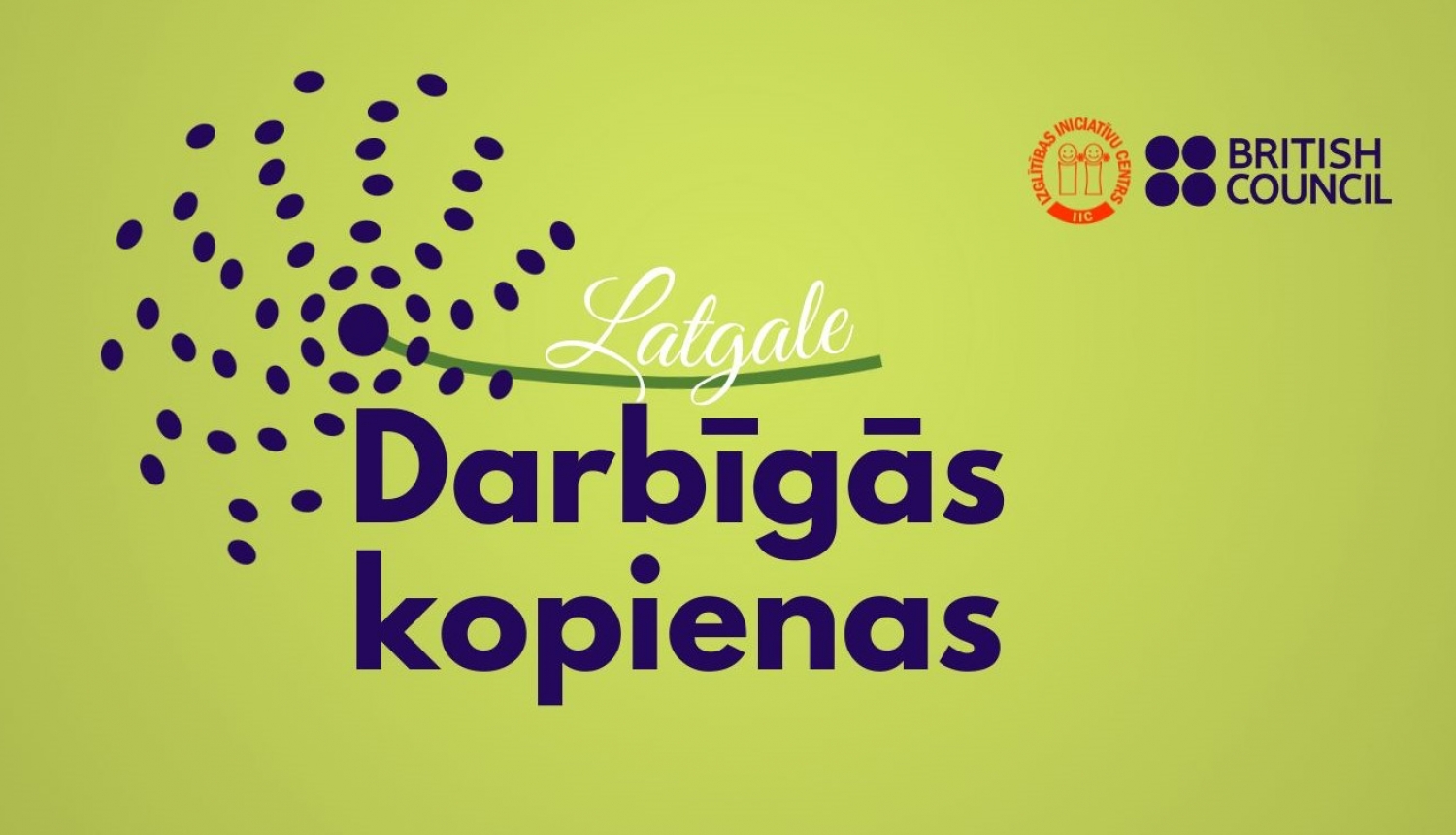 „Darbīgās kopienas” Latgalē, British Council un Izglītības iniciatīvu centra logo